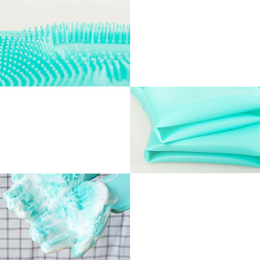 Silicone Pet Grooming Gloves - Massage Brush for Dogs & Cats