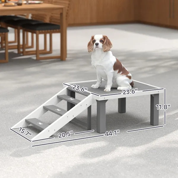 Wooden Dog Training Platform with Ladder - Pet Agility System