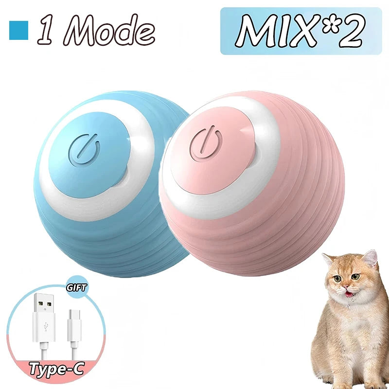 Interactive Cat Ball Toy - Automatic Rolling with Tail, Rechargeable
