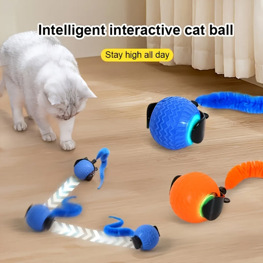 Automatic Interactive Cat Toy Ball - Rechargeable with 3 Speeds
