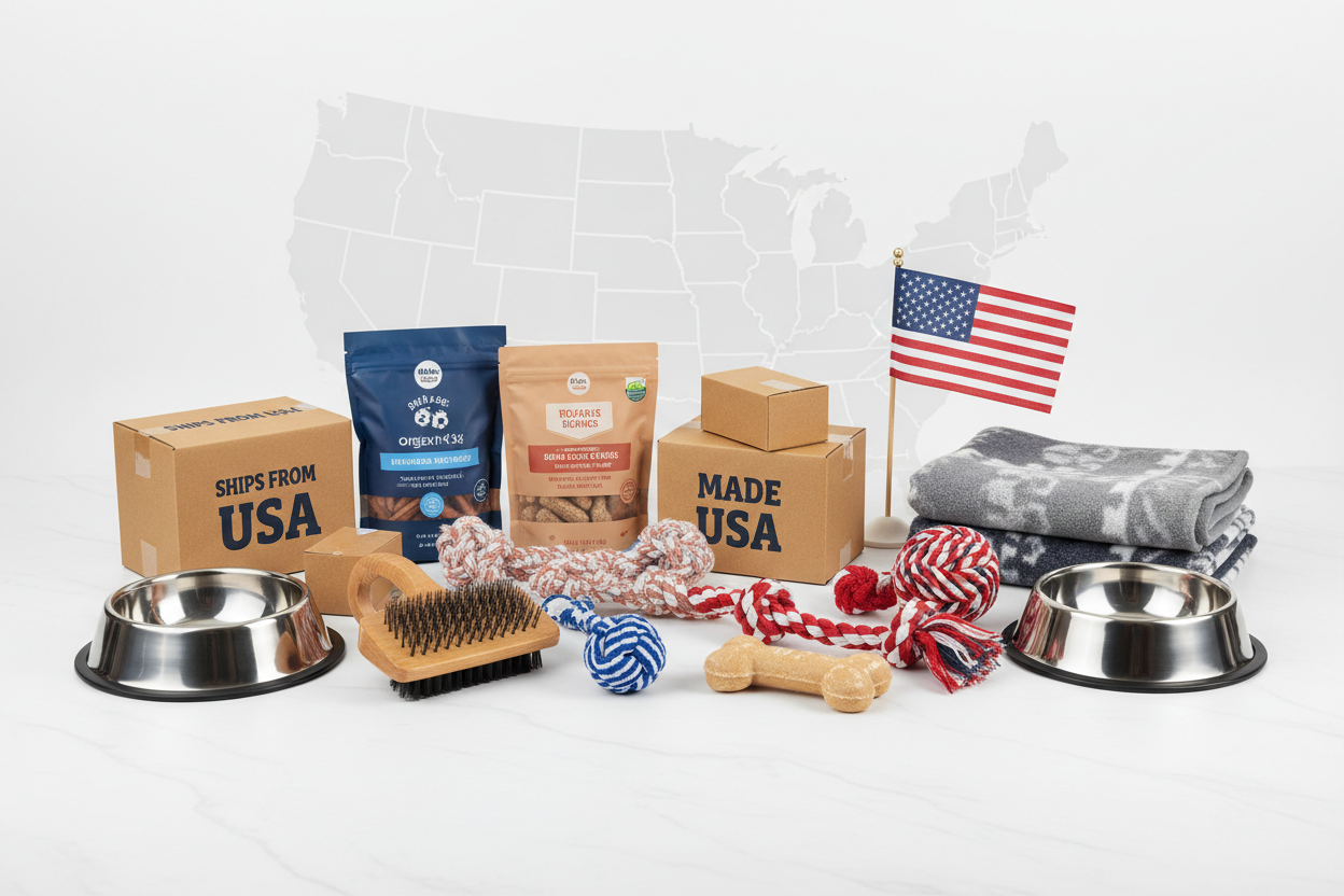 Pet supplies shipping from the United States with fast domestic delivery.