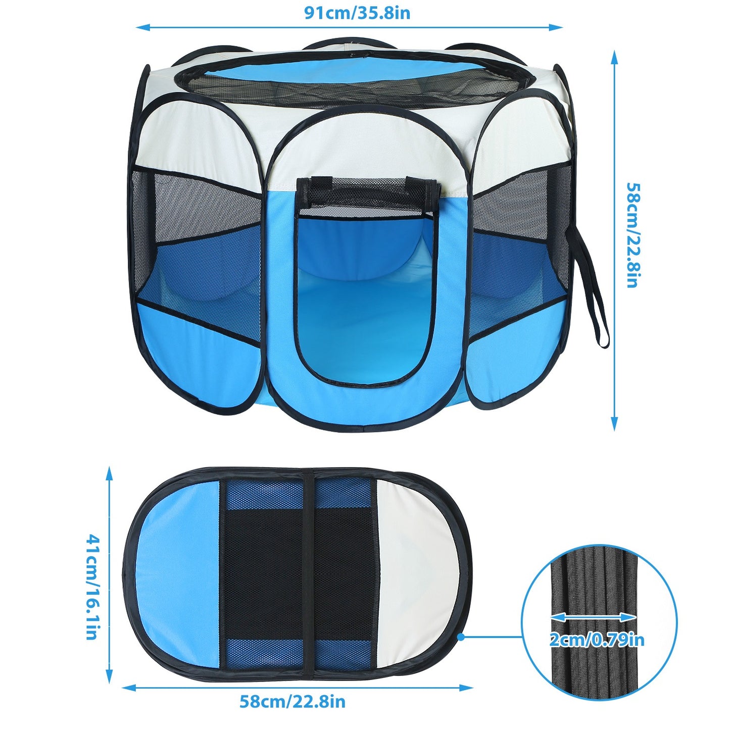 Portable Foldable Pet Playpen - Water Resistant Indoor/Outdoor