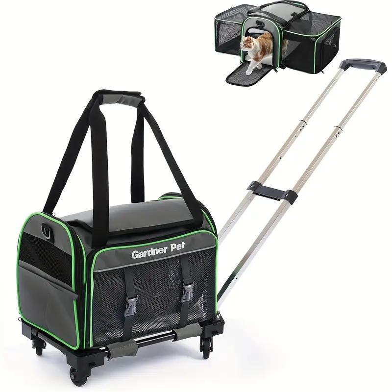 Rolling Pet Carrier - Expandable & Foldable for Small Pets