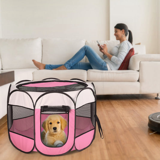 Portable Foldable Pet Playpen - Water Resistant Indoor/Outdoor