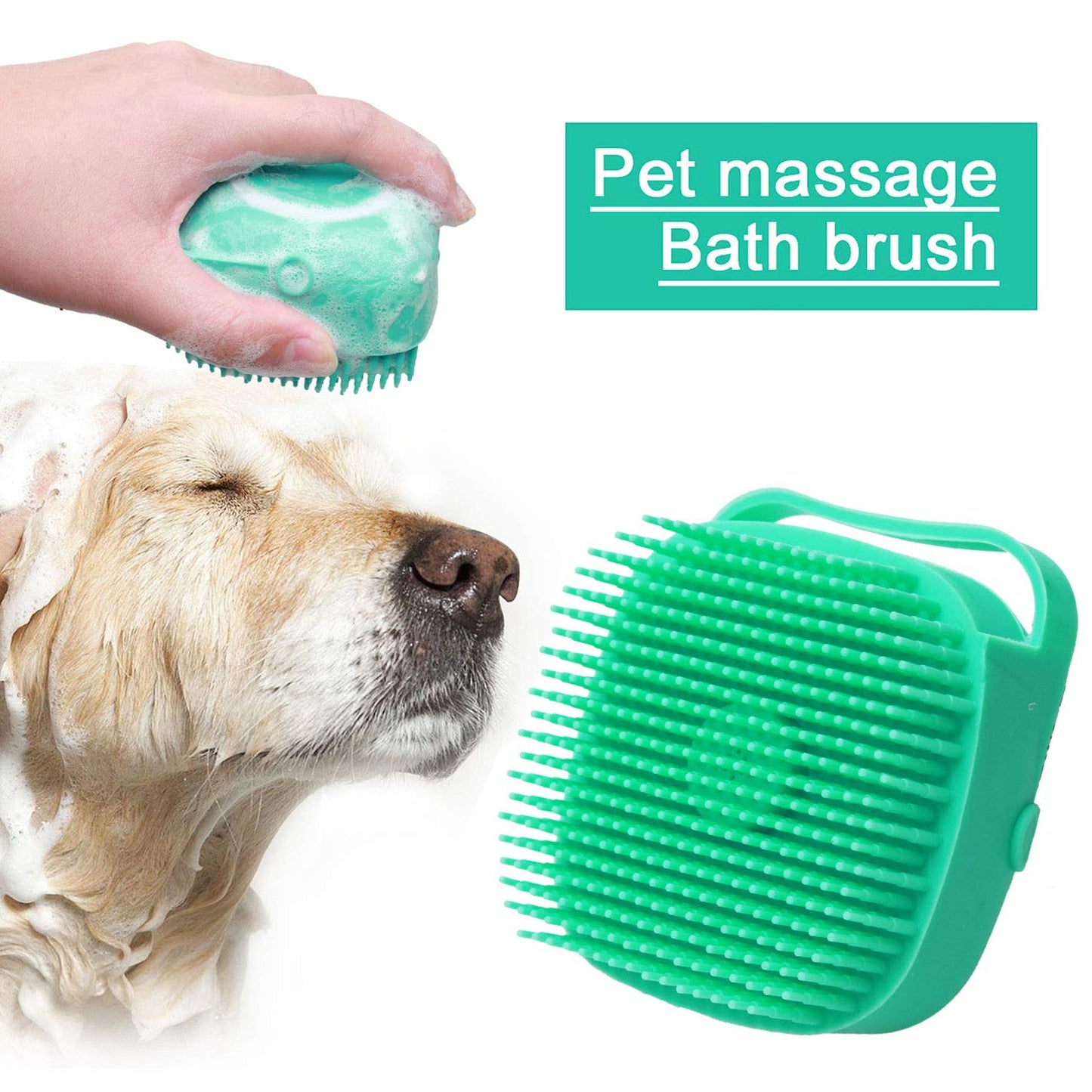 Pet Bath Brush - Soft Silicone Shampoo Massager for Grooming