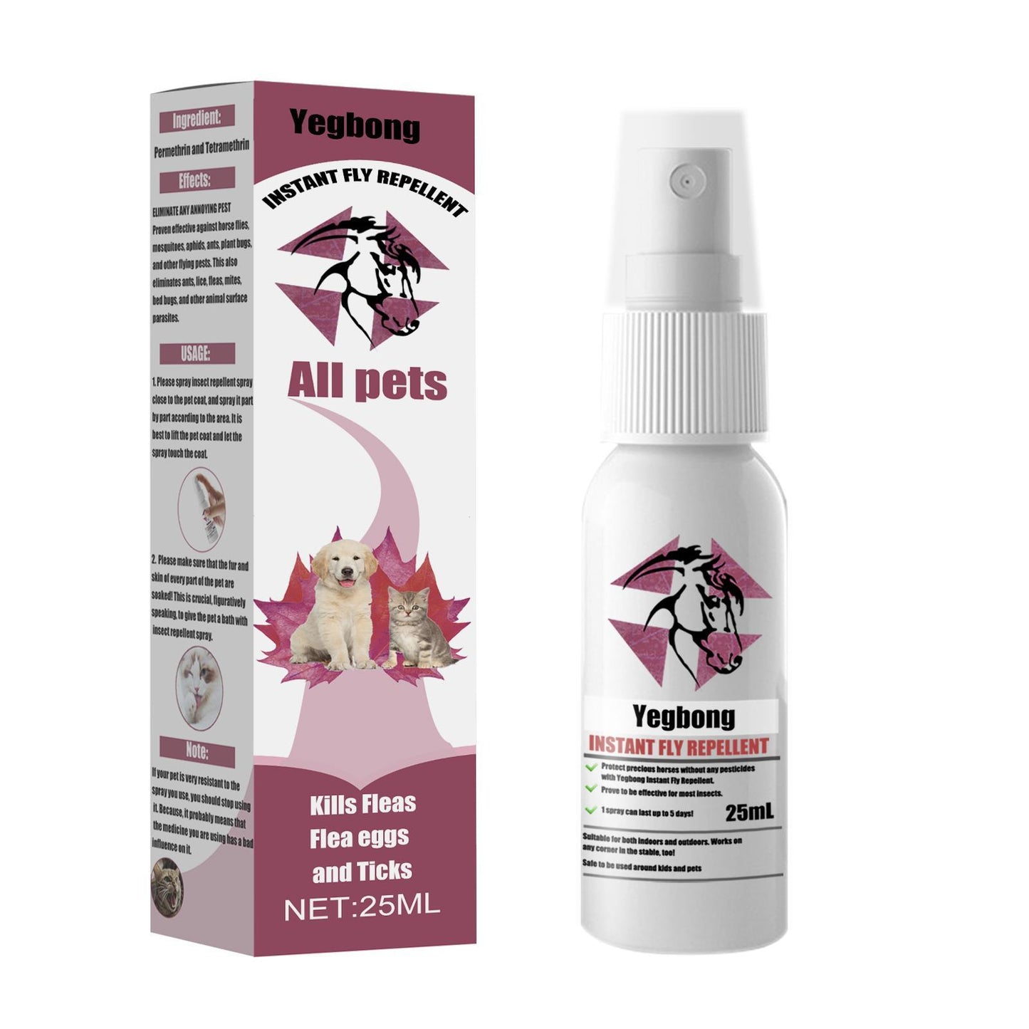 Pet Flea & Tick Spray - Deworming & Itch Relief for Cats & Dogs