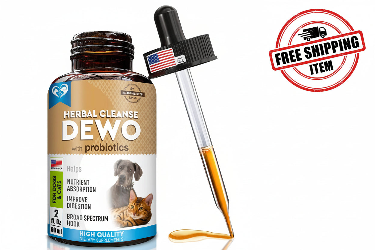 Natural Worm Treatment for Cats & Dogs - Probiotic Herbal Drops