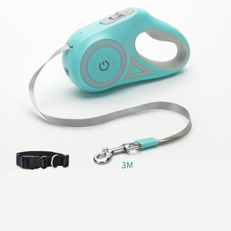 Retractable Dog Leash with LED Spotlight - Automatic Lock
