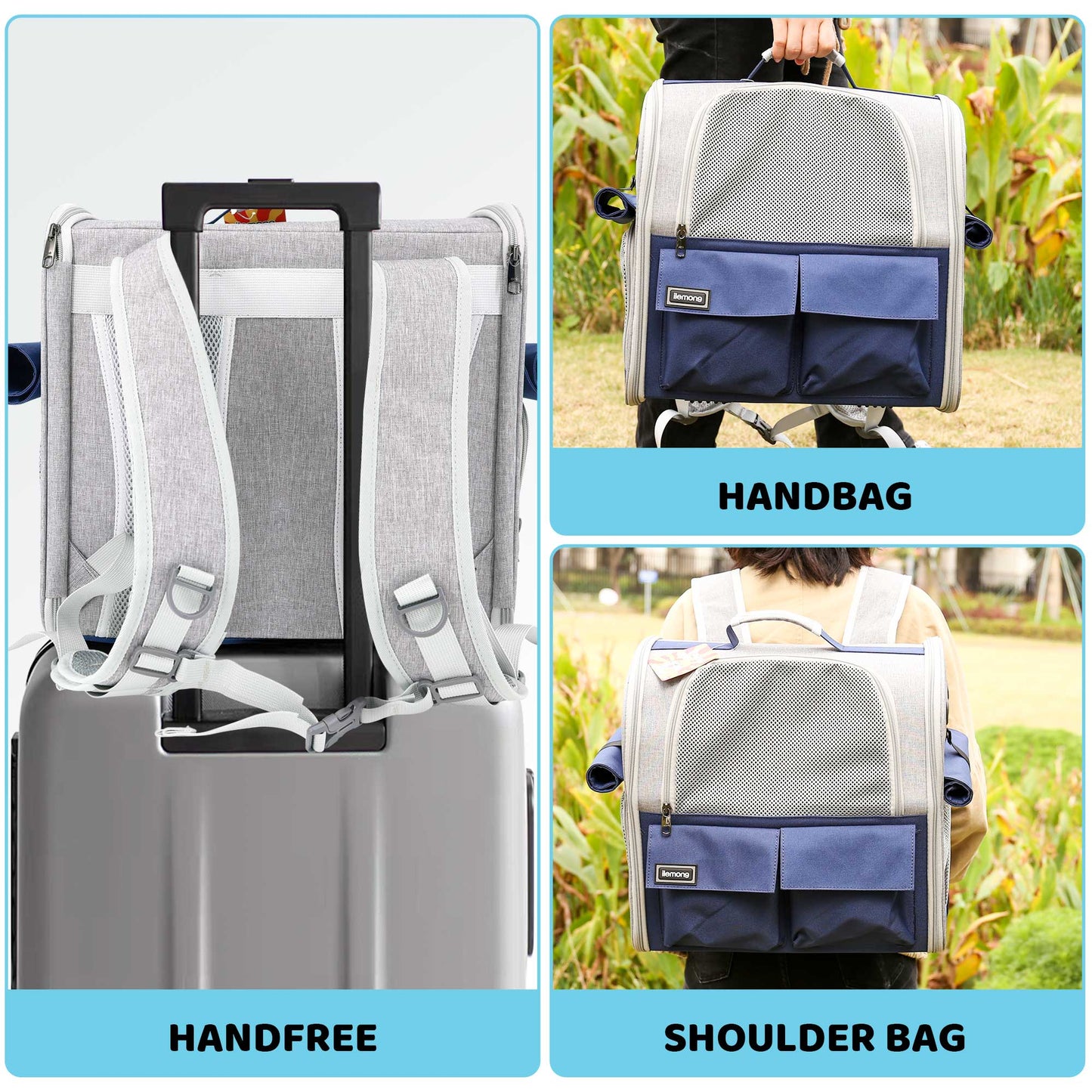 Foldable Soft Pet Carrier - Spacious for Dogs & Cats