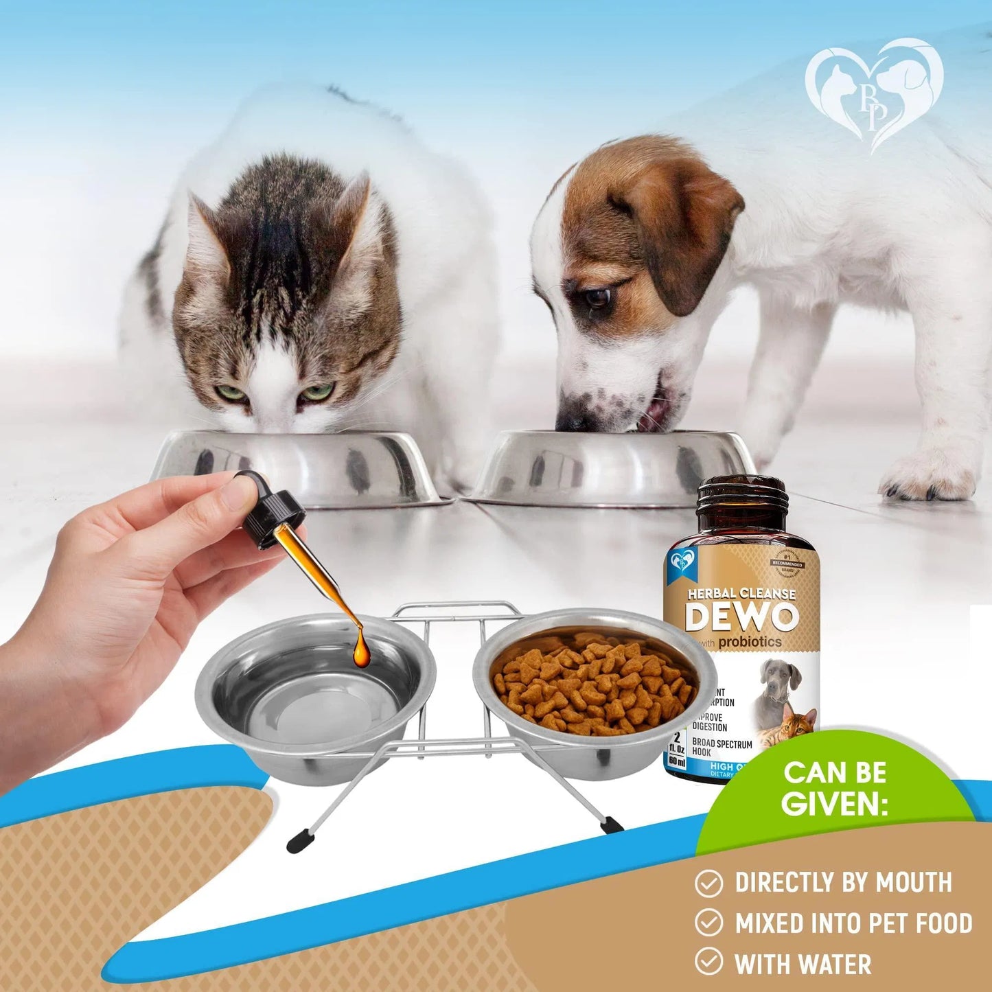 Natural Worm Treatment for Cats & Dogs - Probiotic Herbal Drops