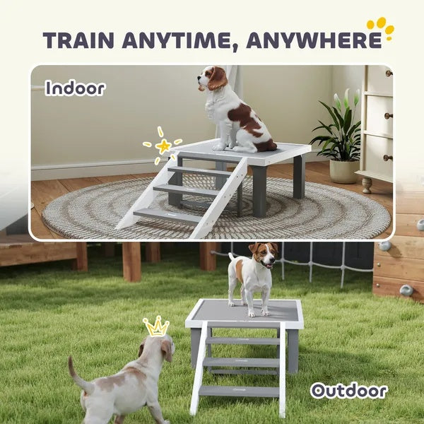 Wooden Dog Training Platform with Ladder - Pet Agility System