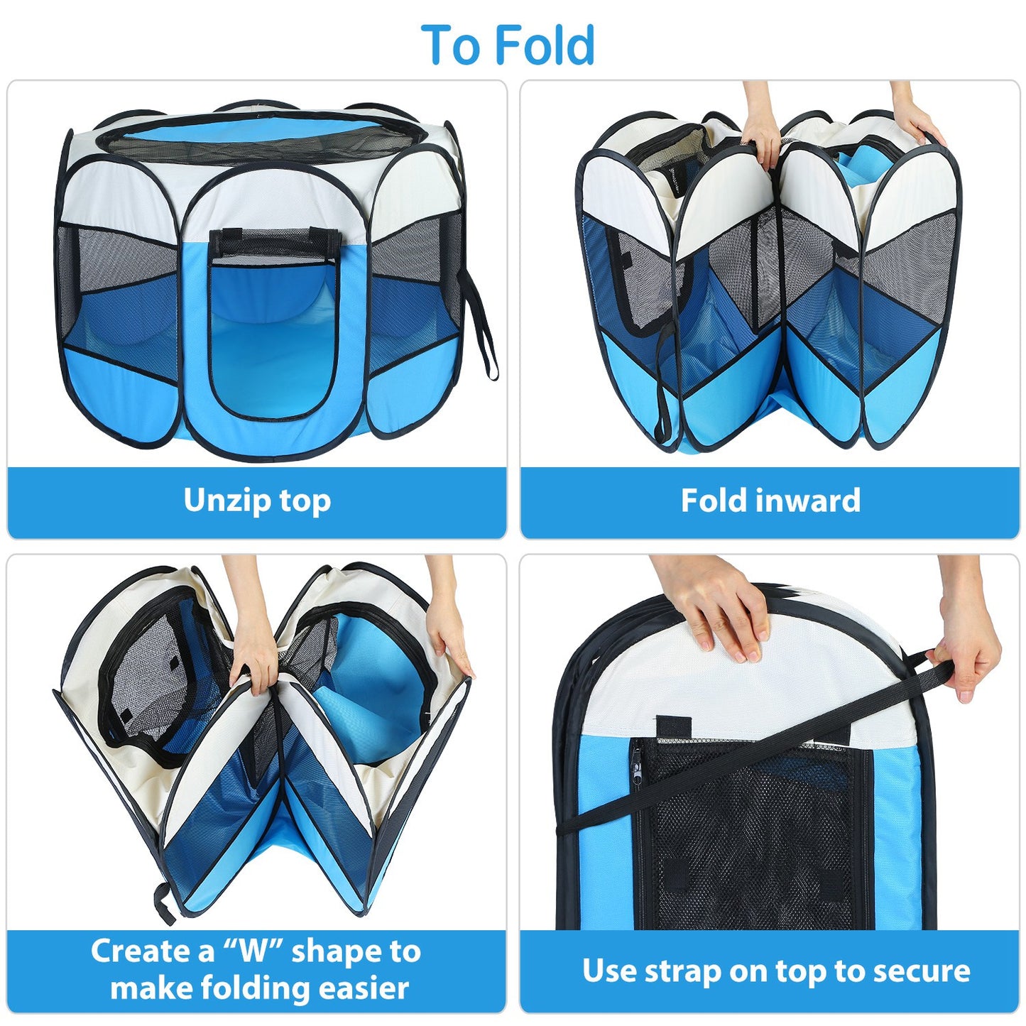 Portable Foldable Pet Playpen - Water Resistant Indoor/Outdoor