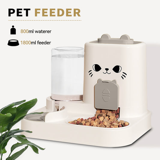 2-in-1 Automatic Cat Feeder & Water Dispenser - Dry Wet Separation