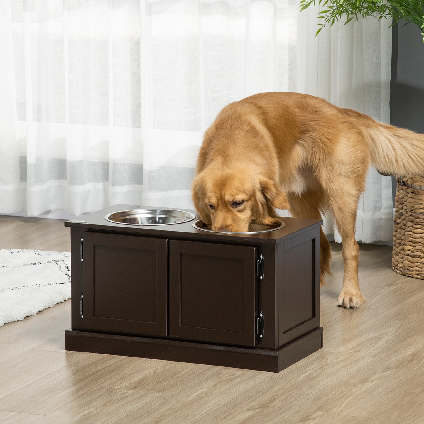 Elevated Dog Bowls with Storage - Raised Feeding Station