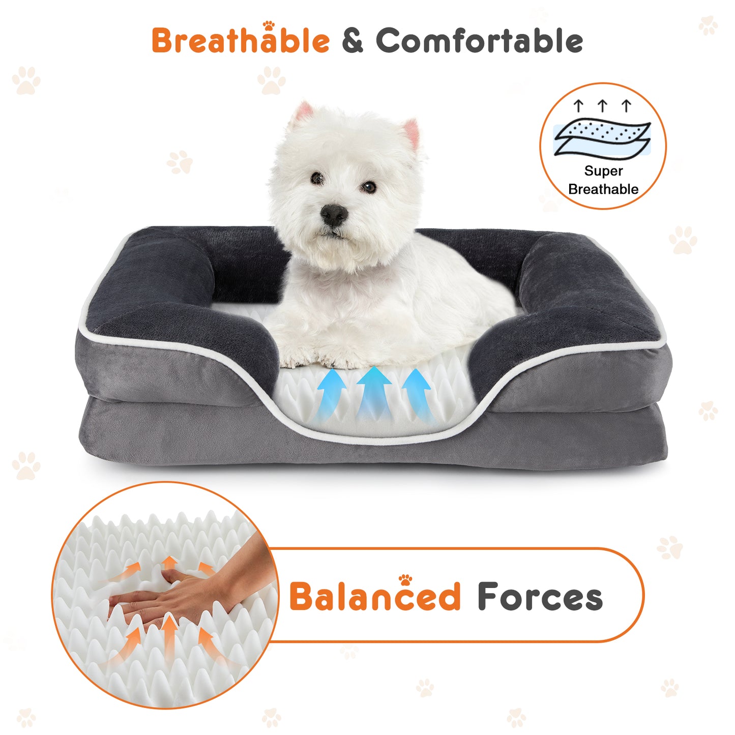 Orthopedic Memory Foam Pet Bed - Washable & Waterproof