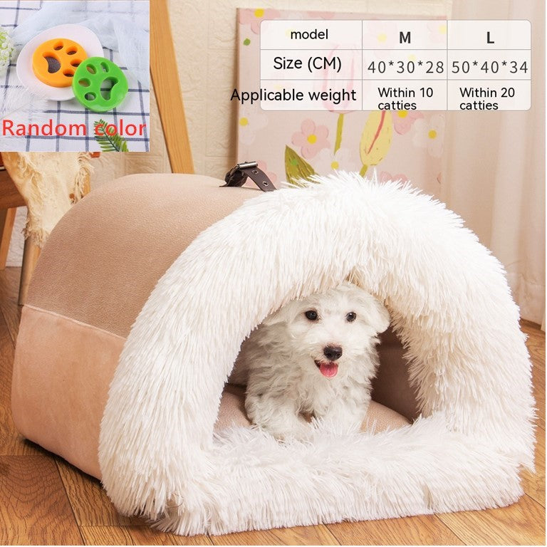 Portable Pet Nest Bed - Warm & Cozy for Cats & Small Dogs