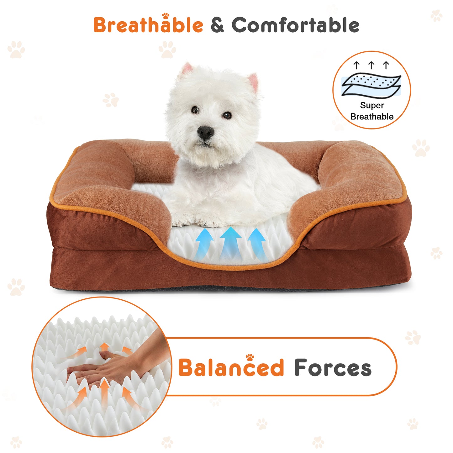Orthopedic Memory Foam Pet Bed - Washable & Waterproof