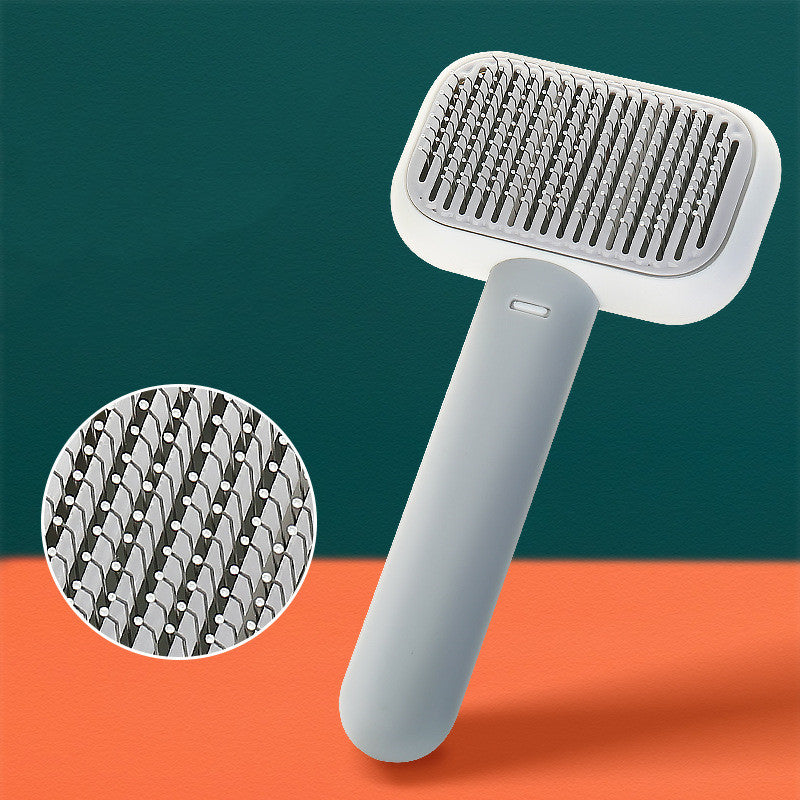 Stainless Steel Pet Grooming Brush - Detangling & Massage Comb