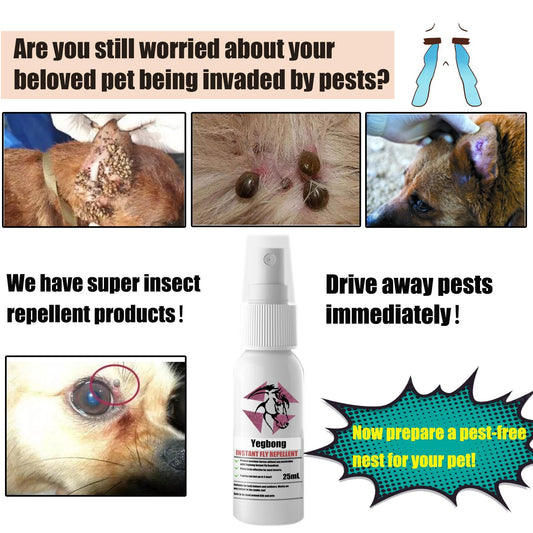 Pet Flea & Tick Spray - Deworming & Itch Relief for Cats & Dogs