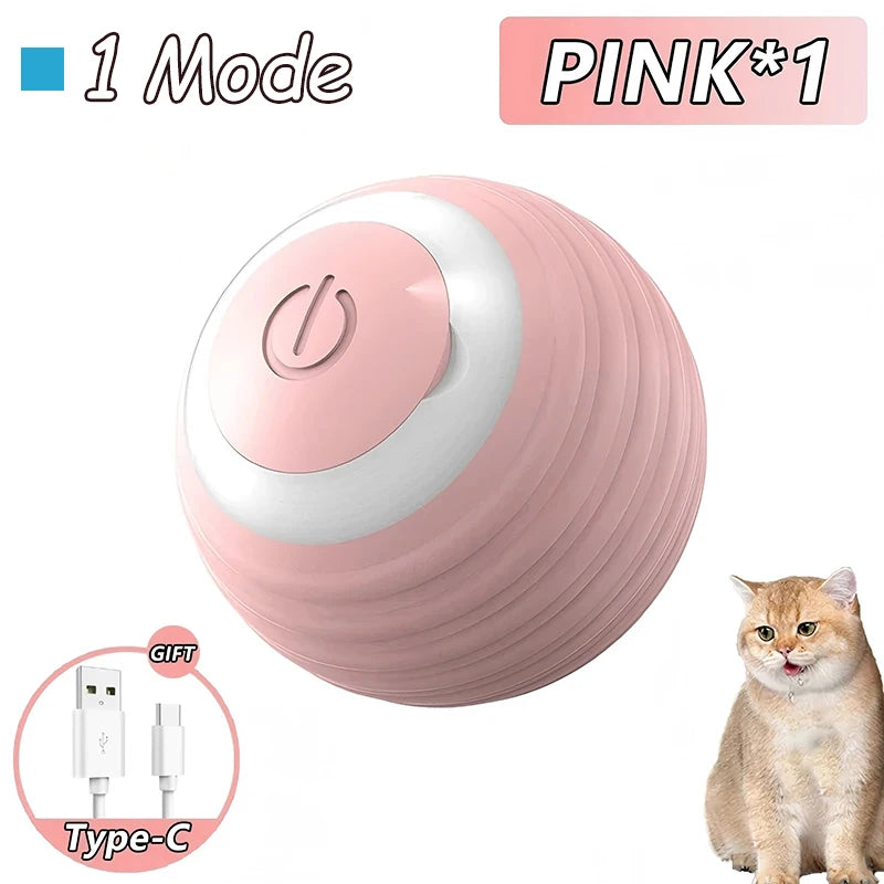 Interactive Cat Ball Toy - Automatic Rolling with Tail, Rechargeable