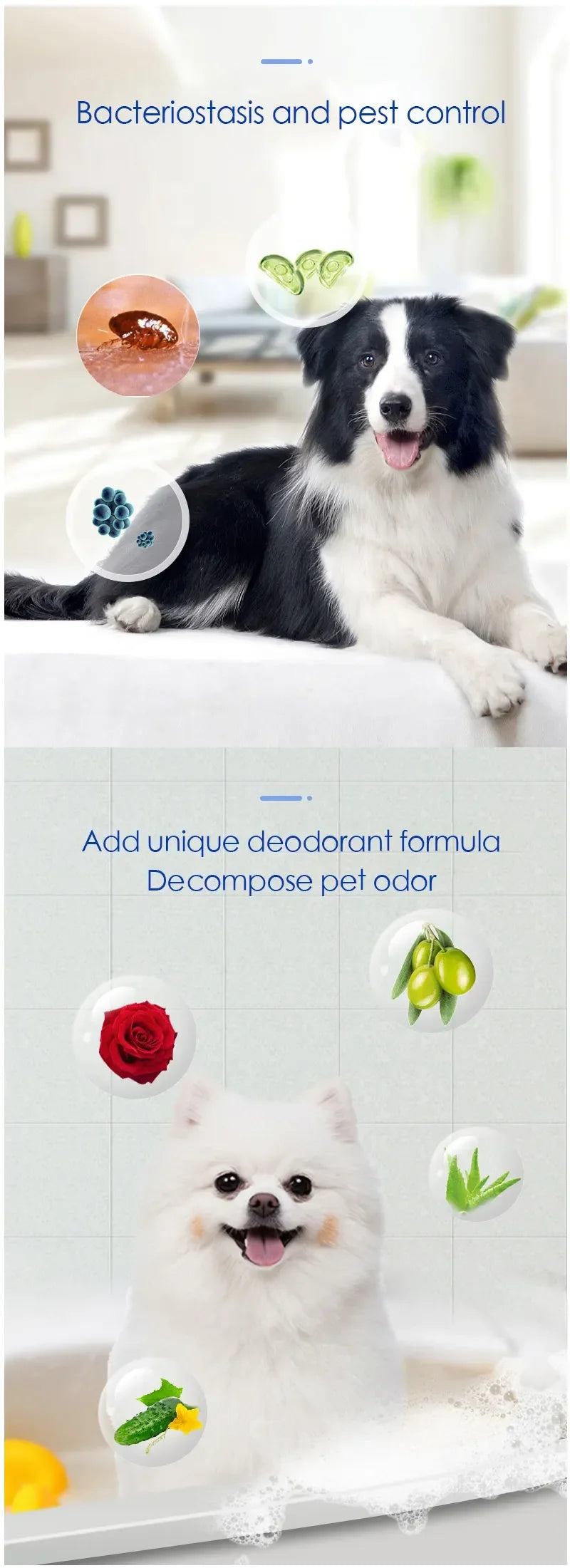 500ml Dog Shampoo - Anti-Mite Deodorant with Long-Lasting Scent