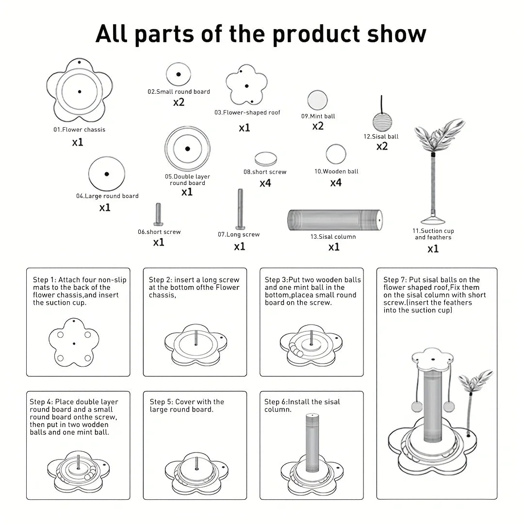 Vertical Rotating Cat Scratch Board - Durable Wooden Fiber Stand