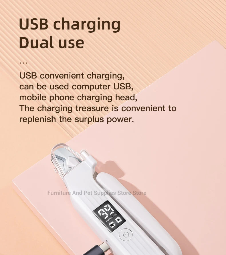 Electric Pet Nail Trimmer & Grinder with LED - For Dogs & Cats