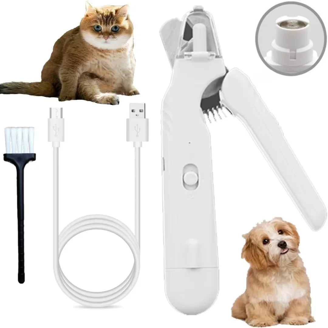 2-in-1 Quiet Pet Nail Clipper & Grinder with LED Lights