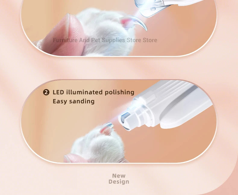 Electric Pet Nail Trimmer & Grinder with LED - For Dogs & Cats