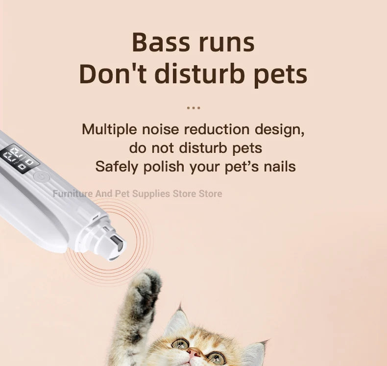 Electric Pet Nail Trimmer & Grinder with LED - For Dogs & Cats