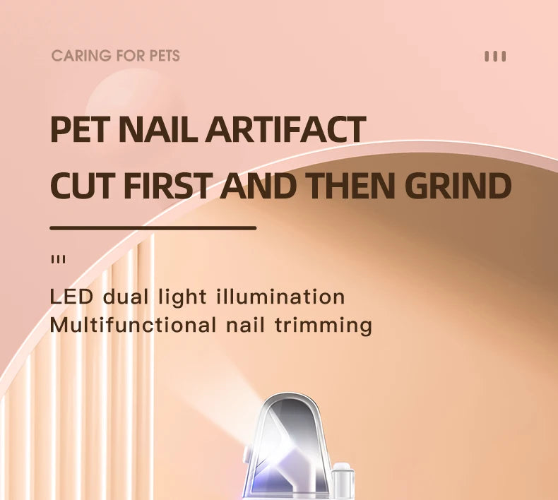 Electric Pet Nail Trimmer & Grinder with LED - For Dogs & Cats