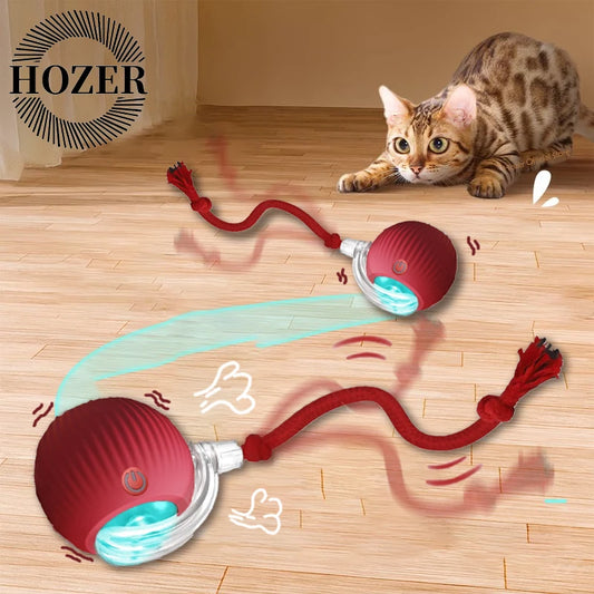 Interactive Cat Ball Toy - Automatic Rolling with Tail, Rechargeable