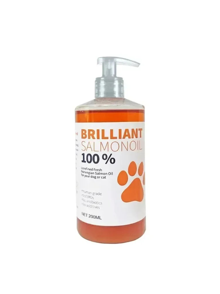 Pure Salmon Oil for Dogs - Natural Omega Fatty Acids Supplement