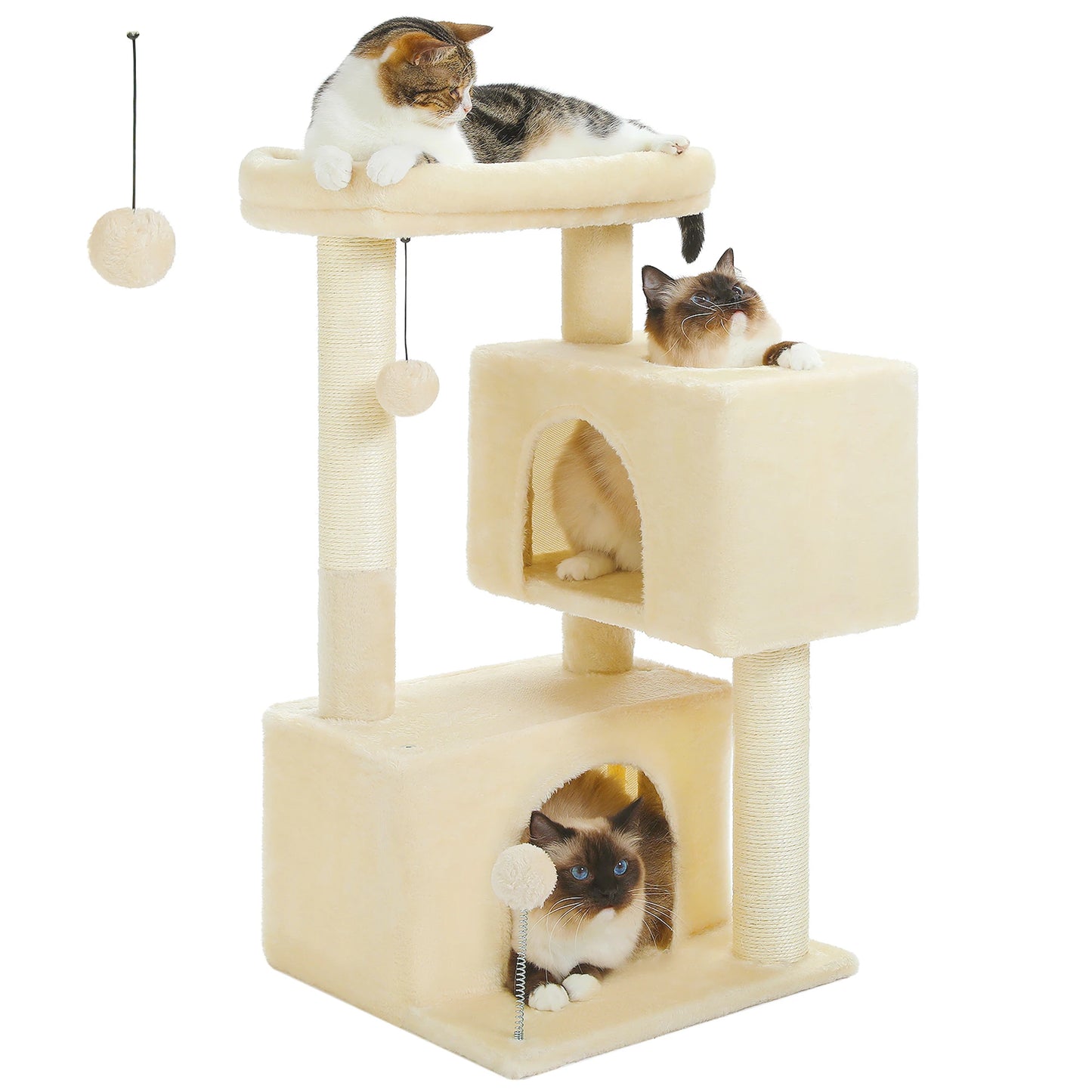 Large Multi-Level Cat Tree with Condos & Sisal Scratching Pads