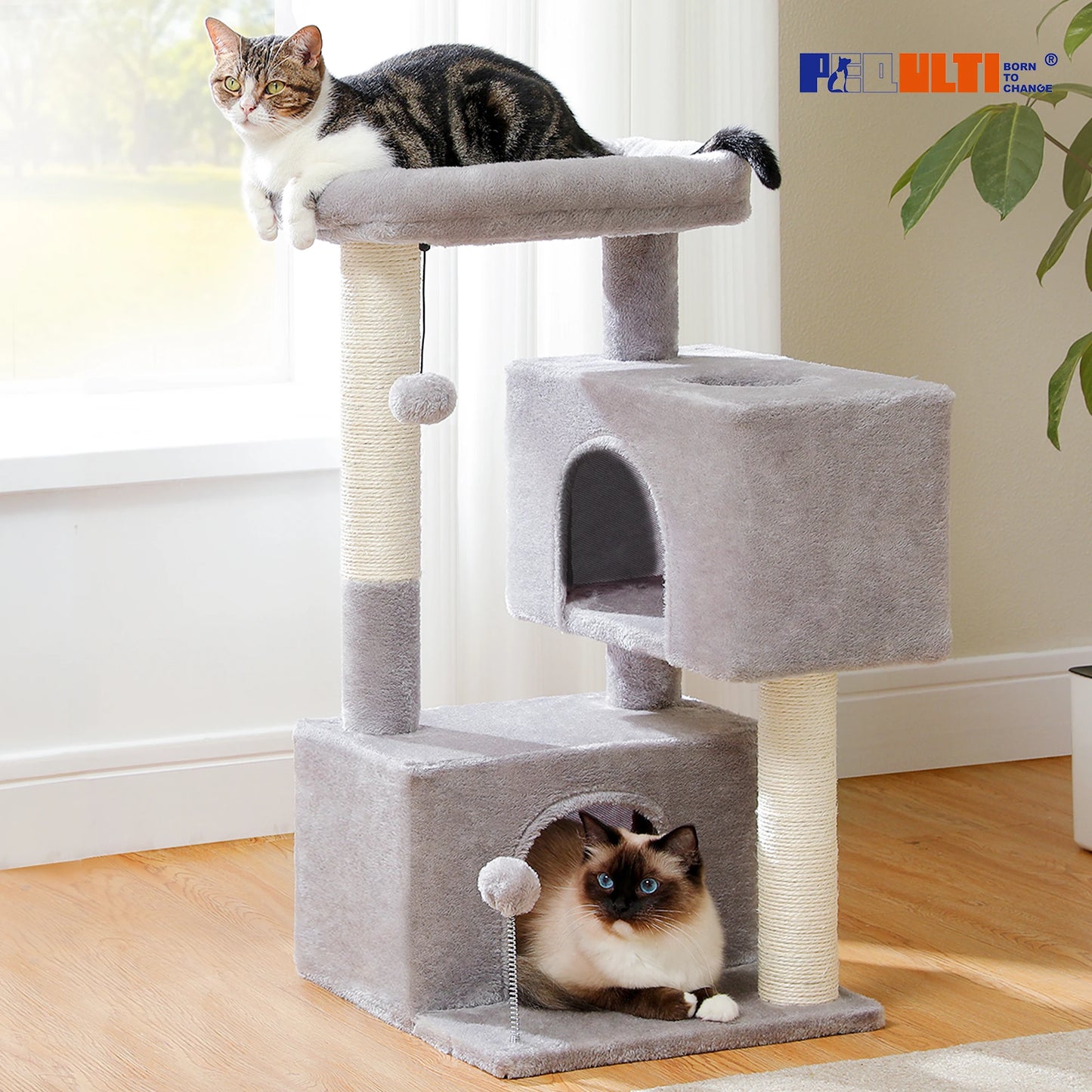 Large Multi-Level Cat Tree with Condos & Sisal Scratching Pads