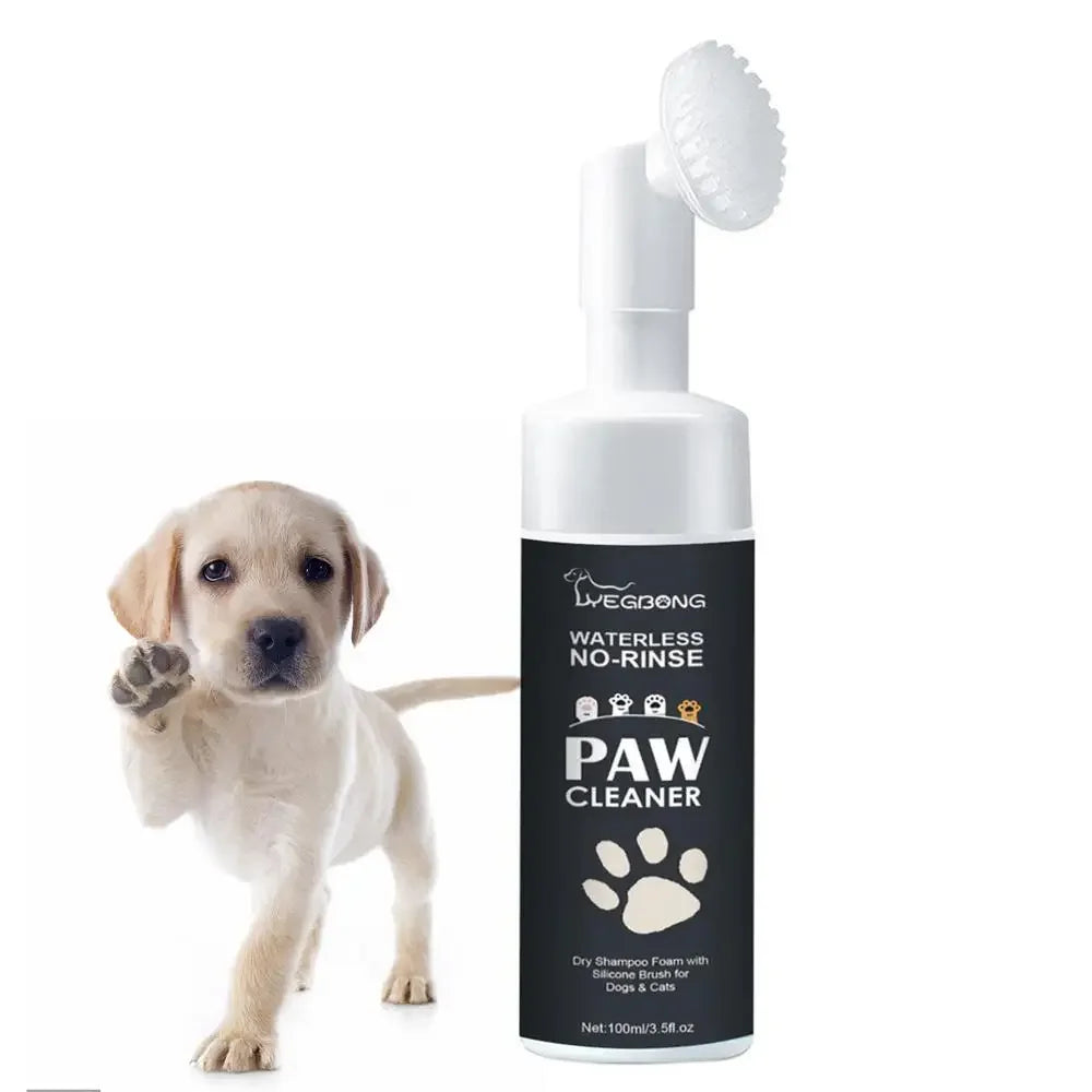100ml Waterless Paw Cleaner Foam with Brush for Dogs & Cats