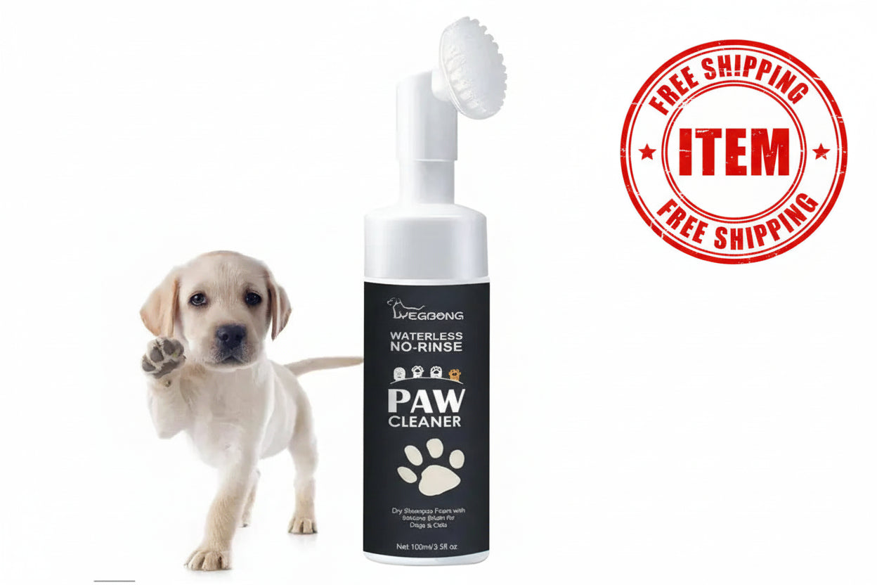 100ml Waterless Paw Cleaner Foam with Brush for Dogs & Cats