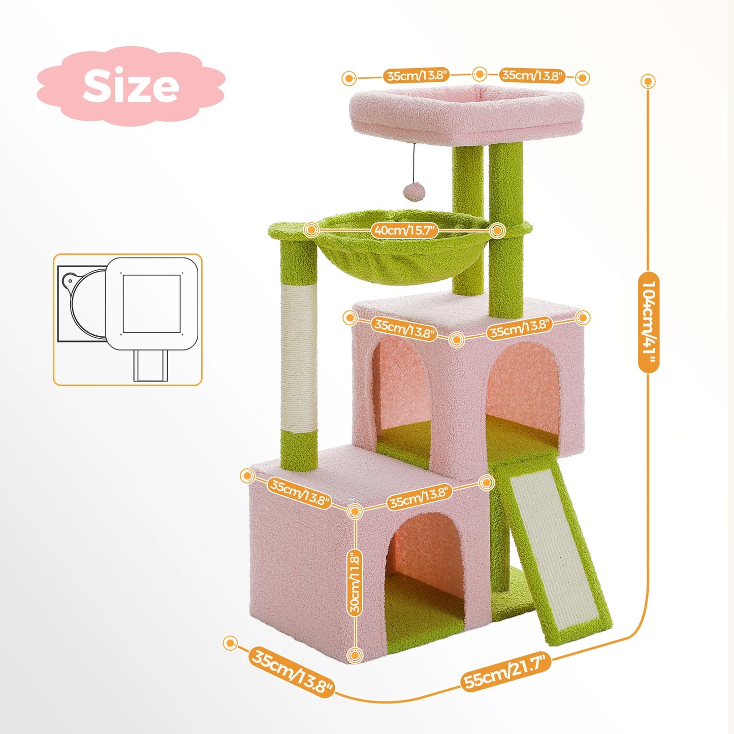 Large Multi-Level Cat Tree with Condos & Sisal Scratching Pads