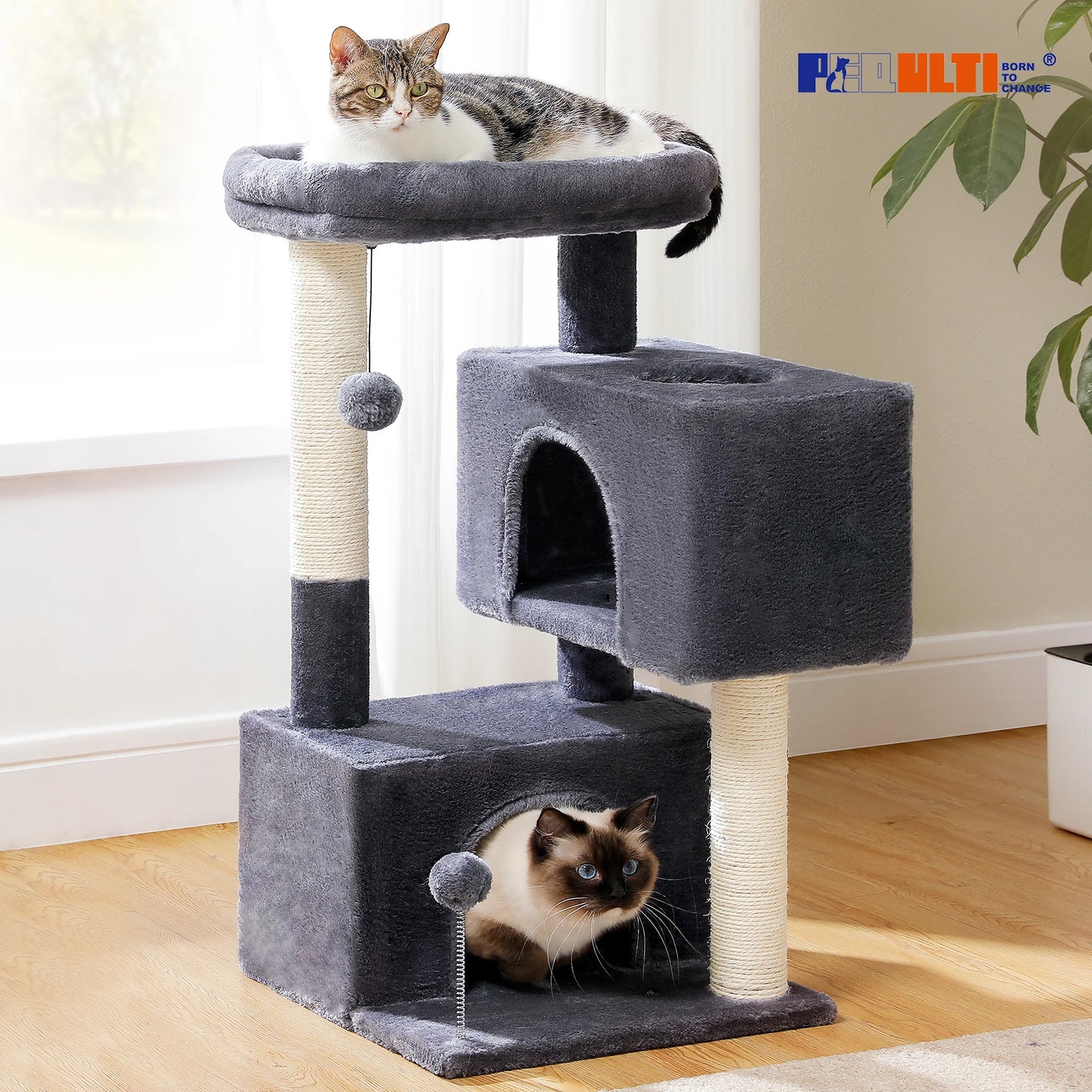 Large Multi-Level Cat Tree with Condos & Sisal Scratching Pads