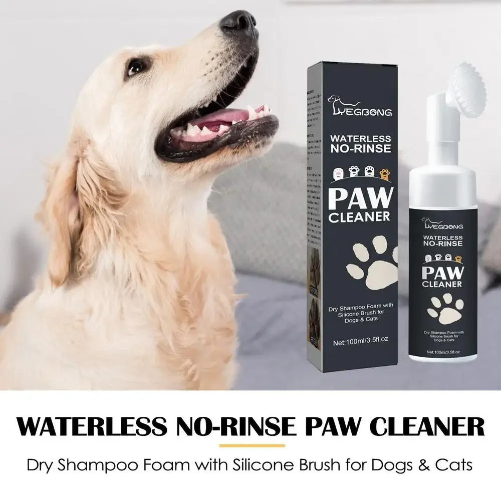 100ml Waterless Paw Cleaner Foam with Brush for Dogs & Cats