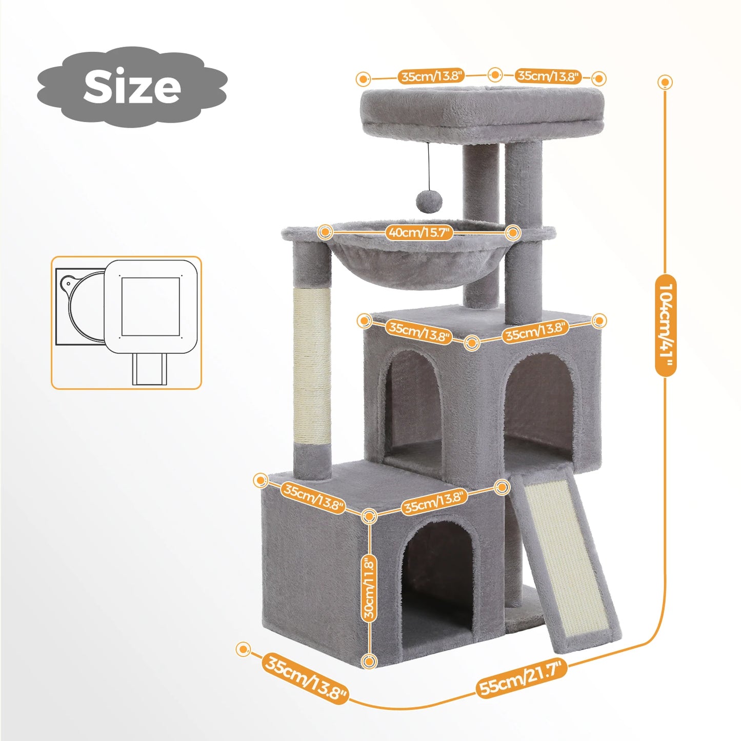 Large Multi-Level Cat Tree with Condos & Sisal Scratching Pads