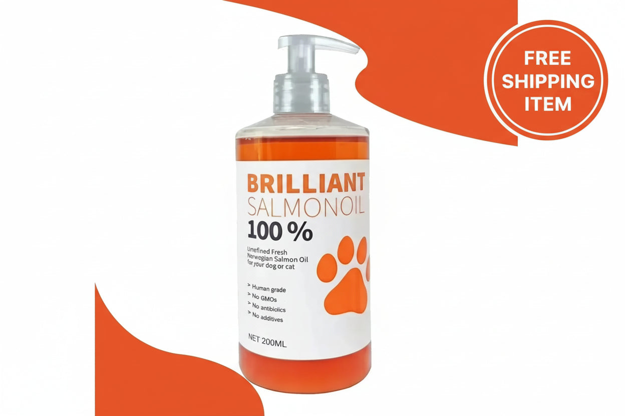 Pure Salmon Oil for Dogs - Natural Omega Fatty Acids Supplement