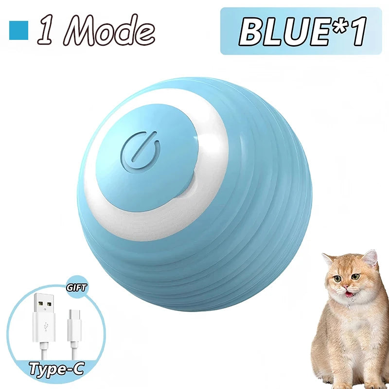 Interactive Cat Ball Toy - Automatic Rolling with Tail, Rechargeable
