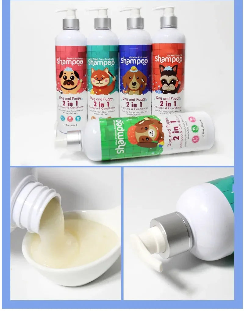 500ml Dog Shampoo - Anti-Mite Deodorant with Long-Lasting Scent