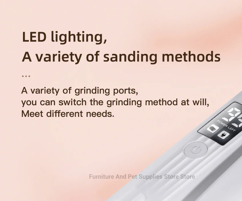 Electric Pet Nail Trimmer & Grinder with LED - For Dogs & Cats