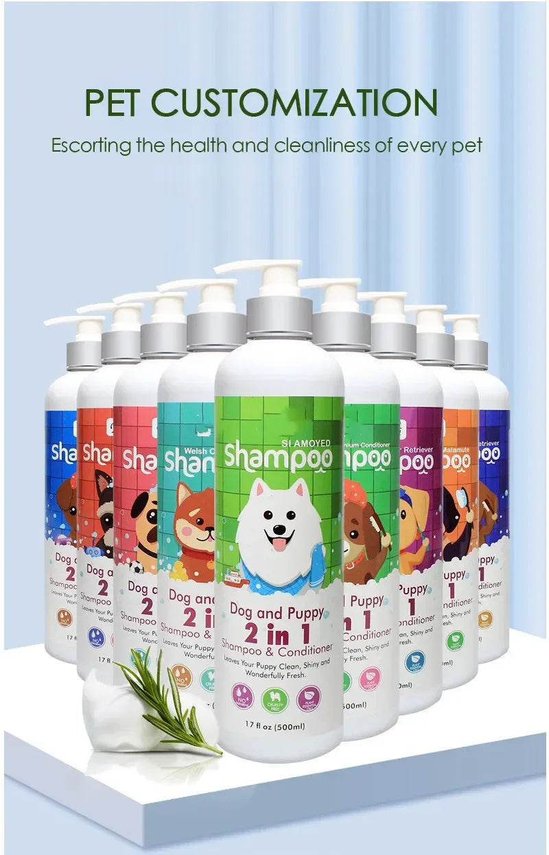 500ml Dog Shampoo - Anti-Mite Deodorant with Long-Lasting Scent