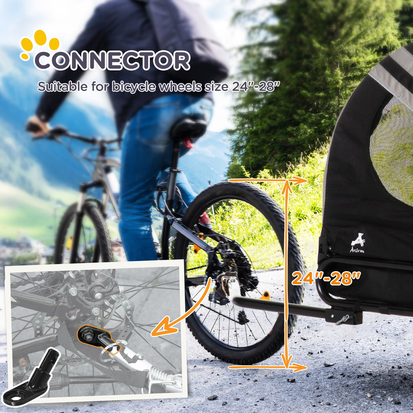 2-in-1 Pet Bike Trailer & Stroller for Small Dogs & Cats