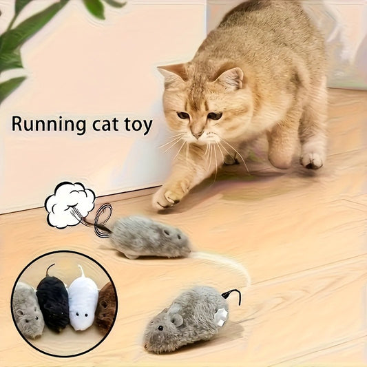Wind-Up Mouse Toy for Cats & Small Dogs - Battery-Free Interactive