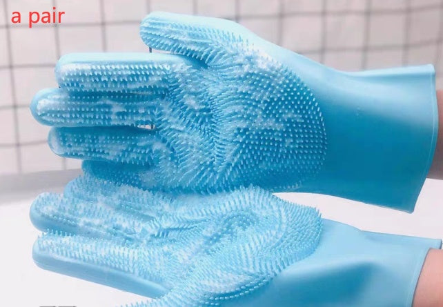 Silicone Pet Grooming Gloves - Massage Brush for Dogs & Cats