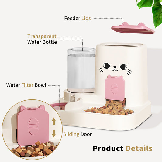 2-in-1 Automatic Cat Feeder & Water Dispenser - Dry Wet Separation